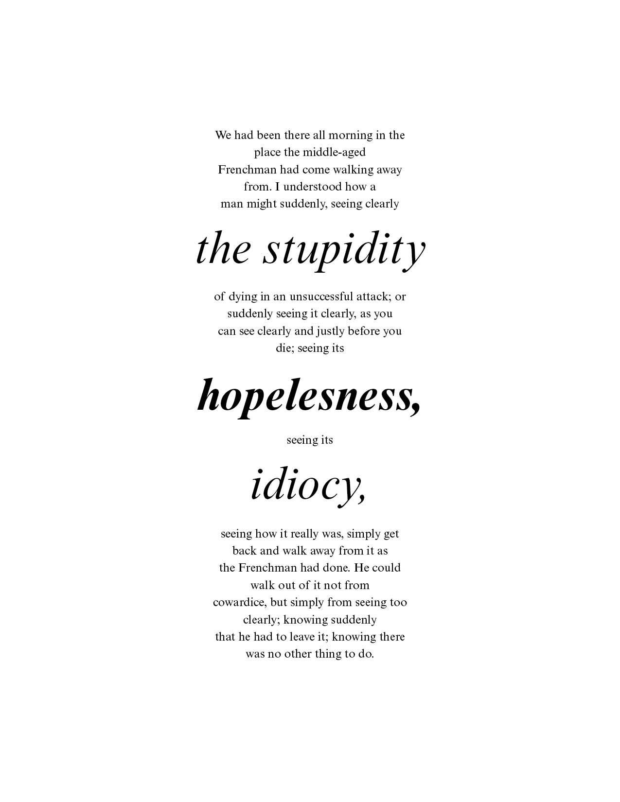 Ernest Hemingway “Under the Ridge”